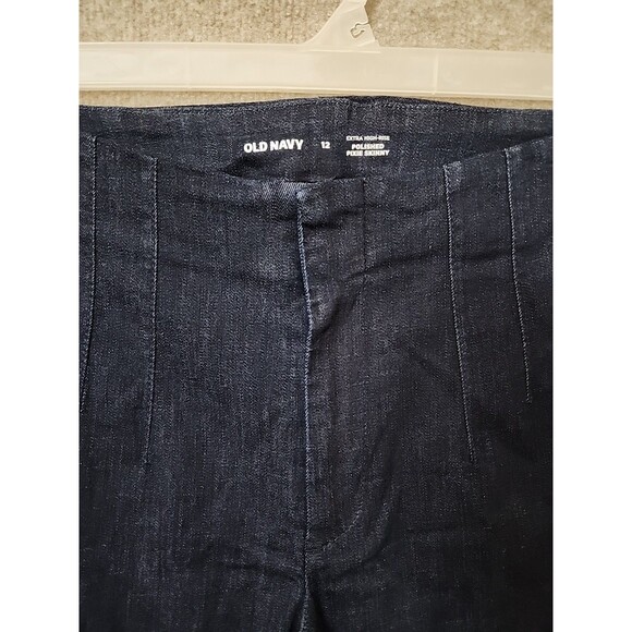 Old Navy Polished Pixie Skinny Ankle Jeans Womens 12 Blue Dark Wash Stretch NEW - Picture 5 of 11